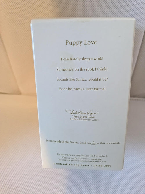 1 X 2007 Hallmark Keepsake Christmas Ornament Puppy Love QX6097