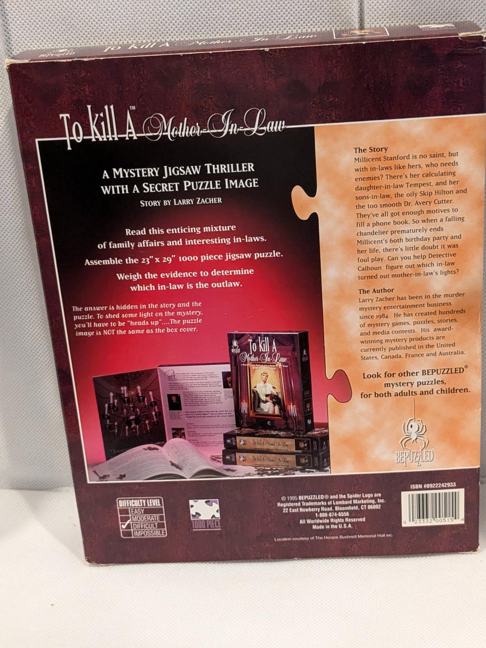 To Kill A Mother-In-Law A Murder by Larry Zacher; 1000 Piece Mystery Jigsaw Puzzle by Bepuzzled