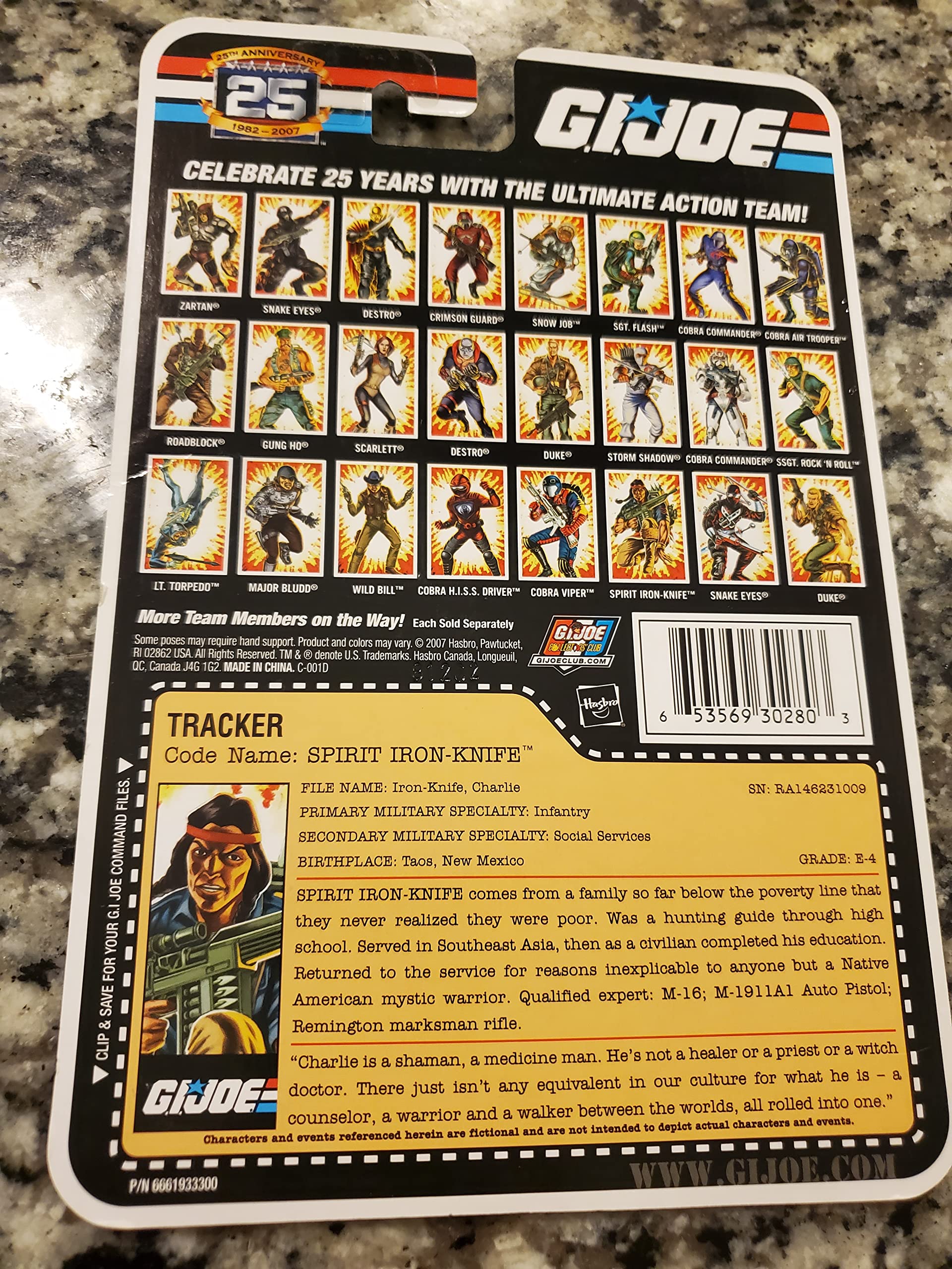 G.I. JOE Hasbro 3 3/4" Wave 7 Action Figure Spirit Iron Knife (Tracker)