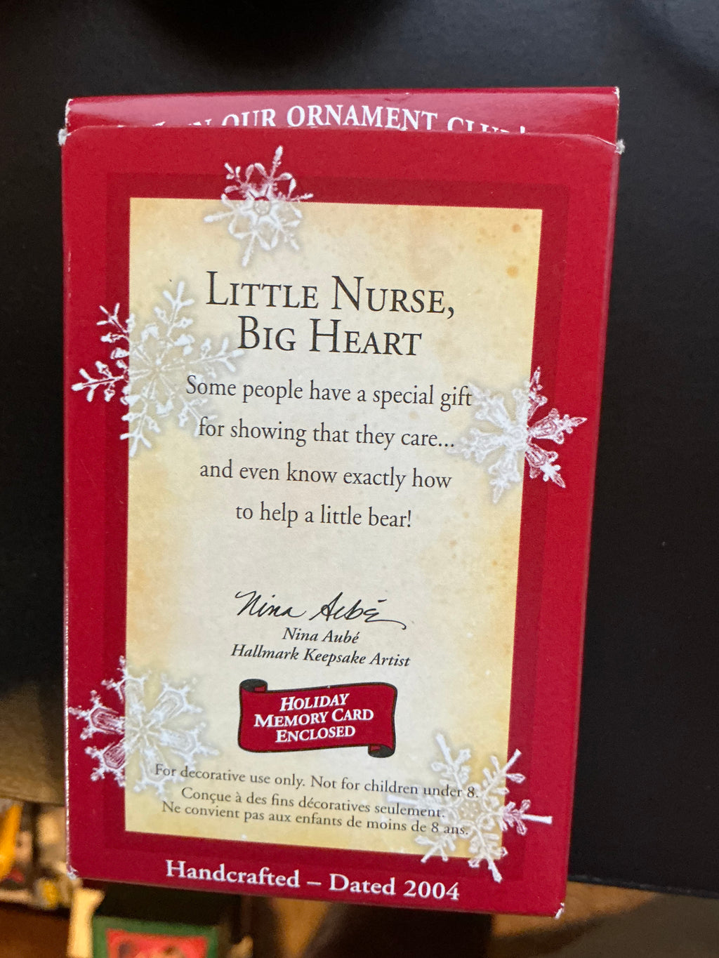 Hallmark Little Nurse Big Heart Ornament 2004