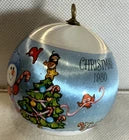 Vintage 1980 Hallmark Satin Tree Ornament Grandson White Wrap Christmas Fox