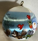 Vintage 1980 Hallmark Satin Tree Ornament Grandson White Wrap Christmas Fox