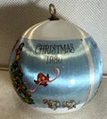 Vintage 1980 Hallmark Satin Tree Ornament Grandson White Wrap Christmas Fox
